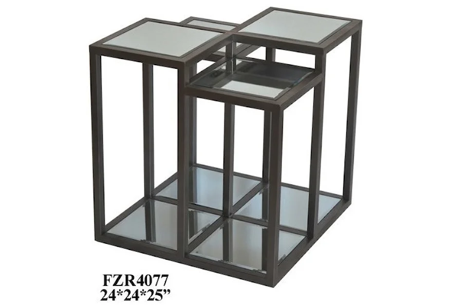 Accent Furniture Metal and Mirror End Table by Crestview Collection at Kaplan's Furniture