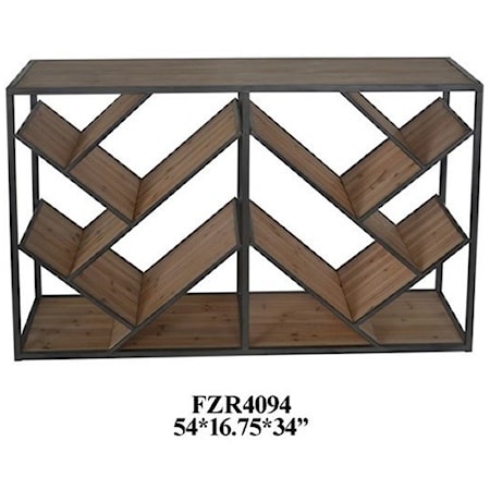 Seville Metal and Wood Angled Console