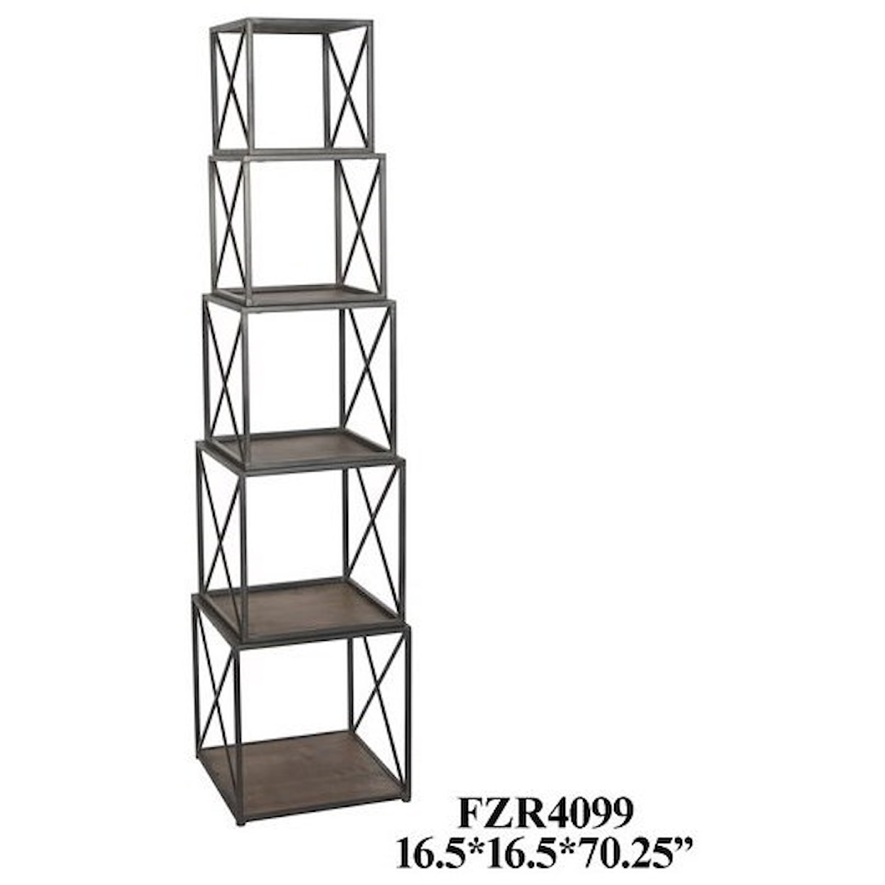 Crestview Collection Accent Furniture Metal and Wood Stackable Etagere