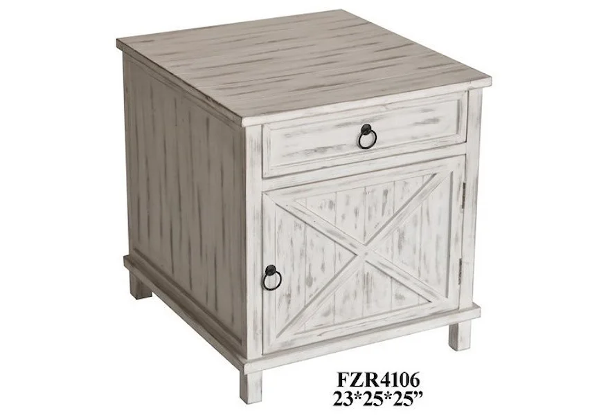 Accent Furniture White Wash End Table by Crestview Collection at Factory Direct Furniture