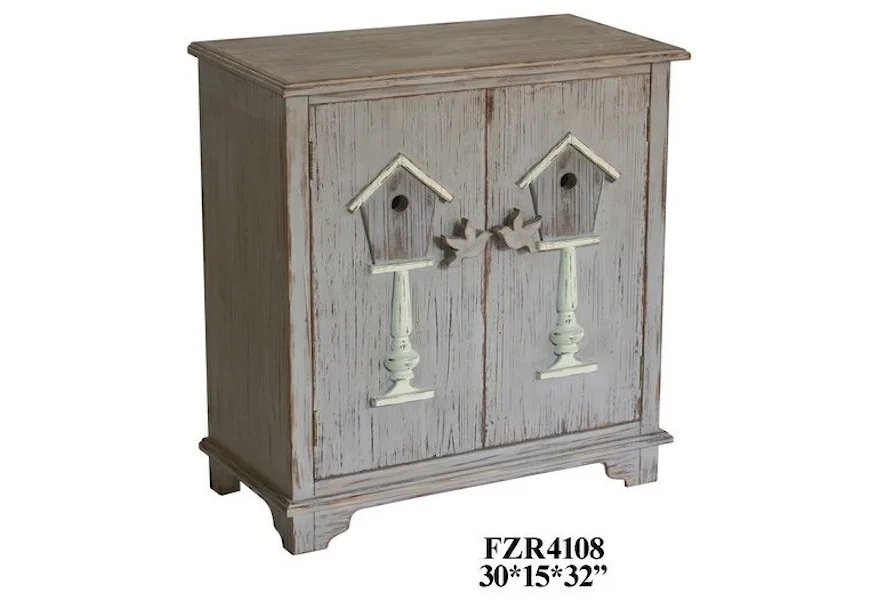 Accent Furniture 2 Door Distressed Grey Cabinet by Crestview Collection at Factory Direct Furniture