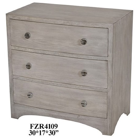 Curved 3 Drawer Grey Wash Chest