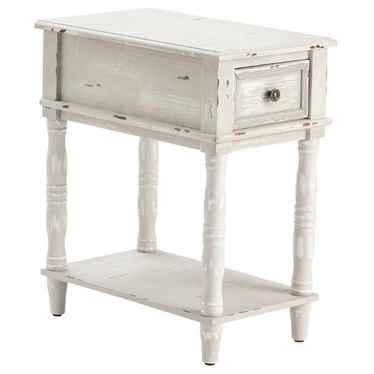 Crestview Collection Accent Furniture Weston Chalk Grey Chairside Table