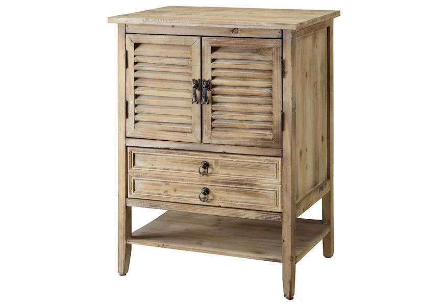 Accent Furniture Jackson 2 Door Weathered Oak Bedside Accent by Crestview Collection at Suburban Furniture
