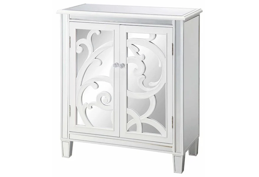 Accent Furniture La Salle White Scroll And Mirror 2 Door Cabi by Crestview Collection at Factory Direct Furniture