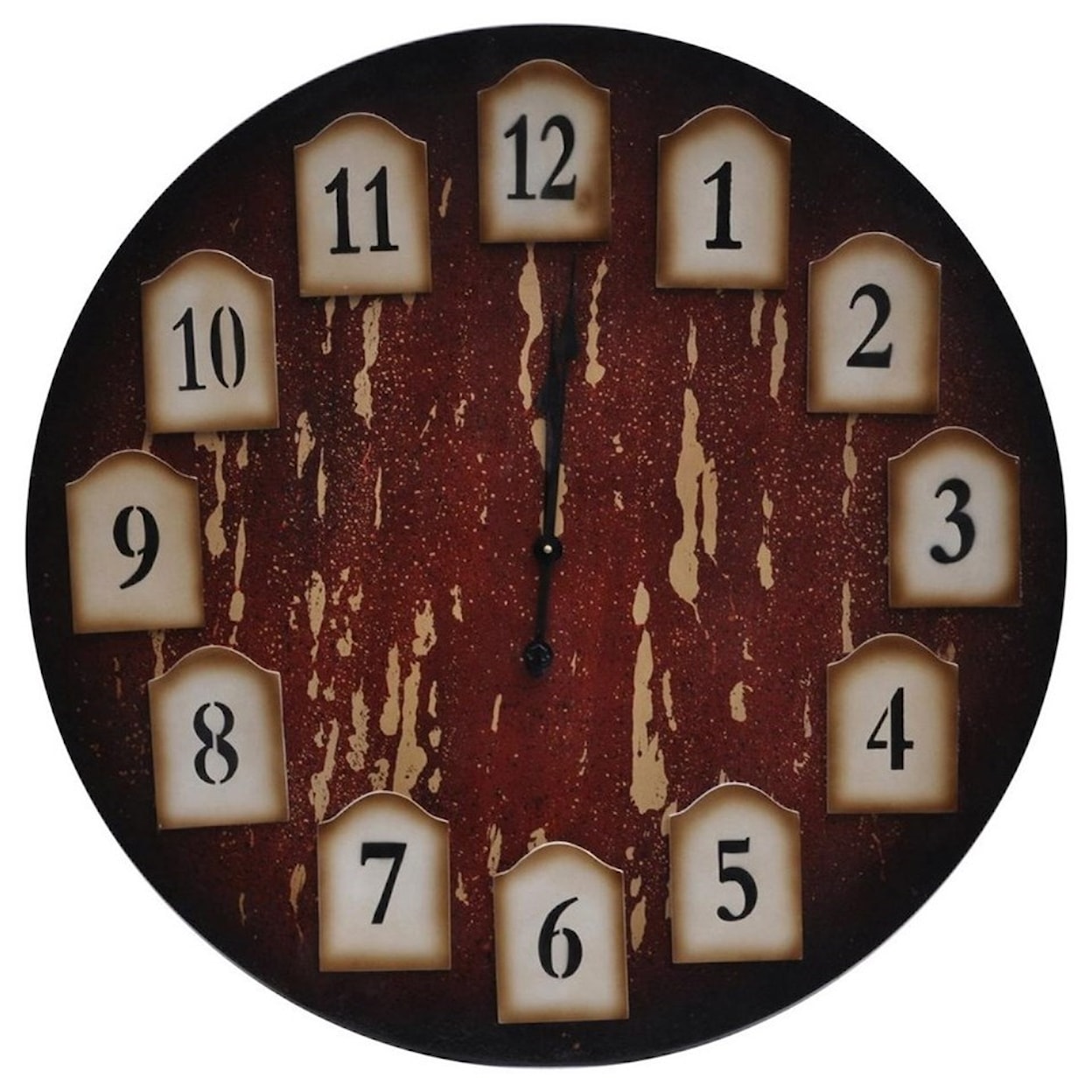 Crestview Collection Clocks Distressed Redwood Clock