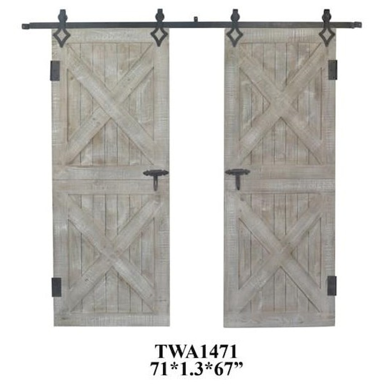 Crestview Collection Accent Accessories Double Rustic Barn Door