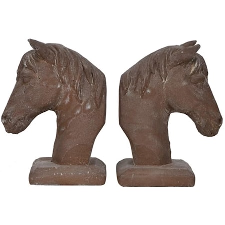 Rustic Horse Bookends