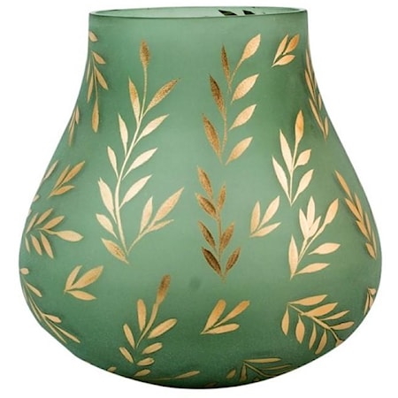 Lila Large Sage Satin Glass Vase