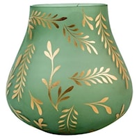 Lila Medium Sage Satin Glass Vase