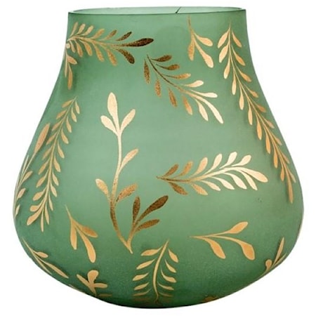 Lila Medium Sage Satin Glass Vase