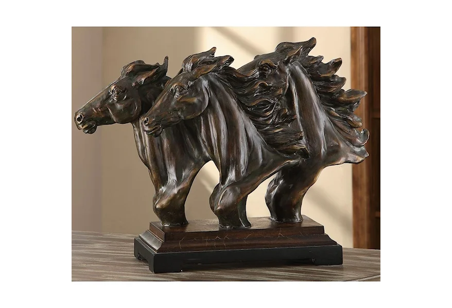 Decorative Accessories Running Free Statue 23 X 7.5 X 17.5"Ht. by Crestview Collection at Suburban Furniture