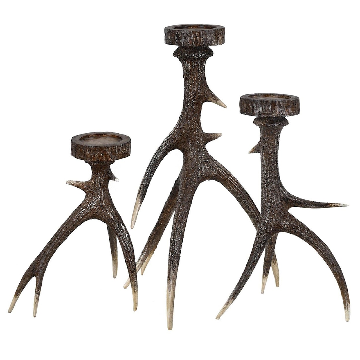 Crestview Collection Decorative Accessories Set of 3 Antler Candleholders