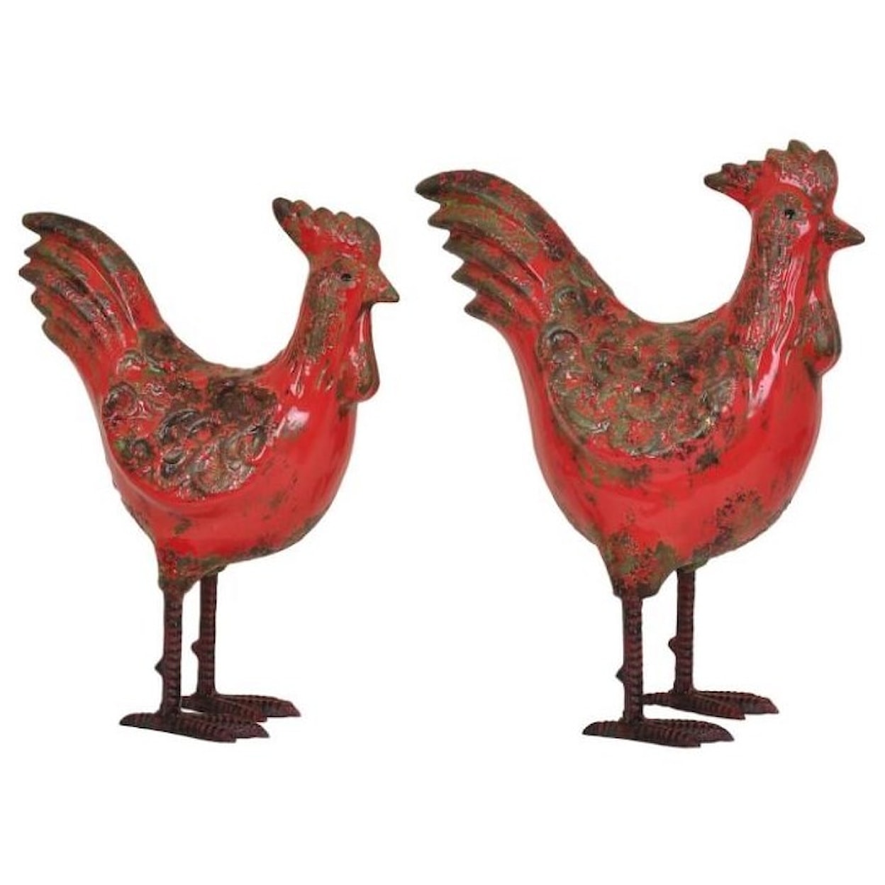 Crestview Collection Decorative Accessories Set of 2 Rooster Statues