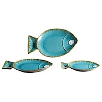 Coastal Fish-Shaped Tray - Set of 3