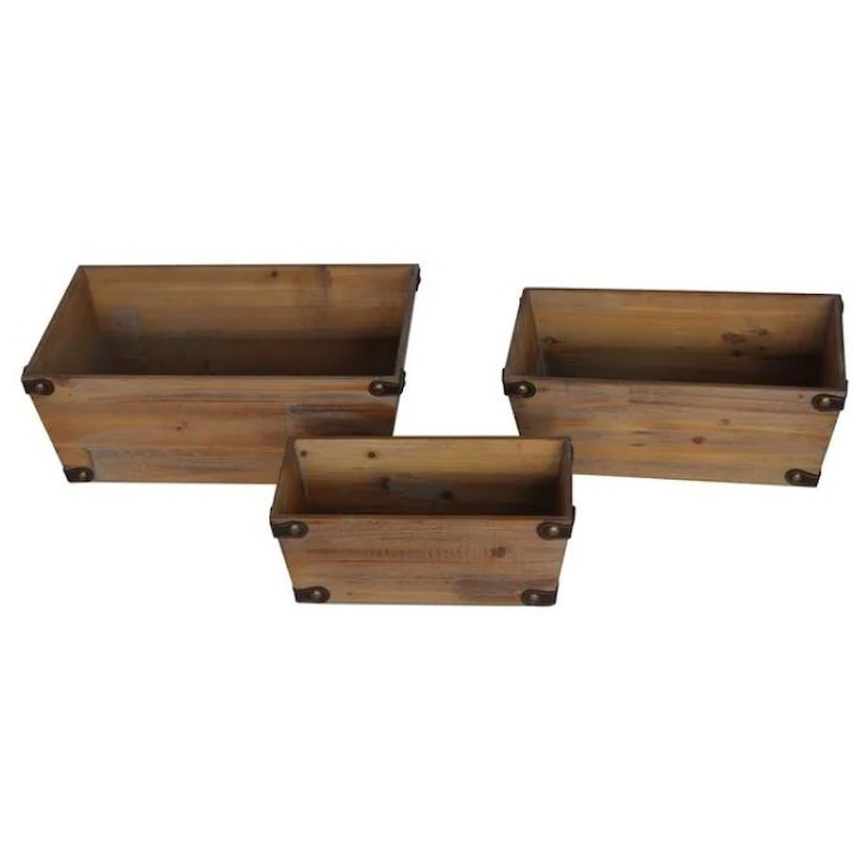 Crestview Collection Decorative Accessories Brown 3-PC Stackable Home Decor