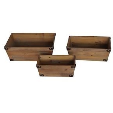 Brown 3-PC Stackable Home Decor