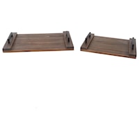 Set of 2 Rustic Nested Trays