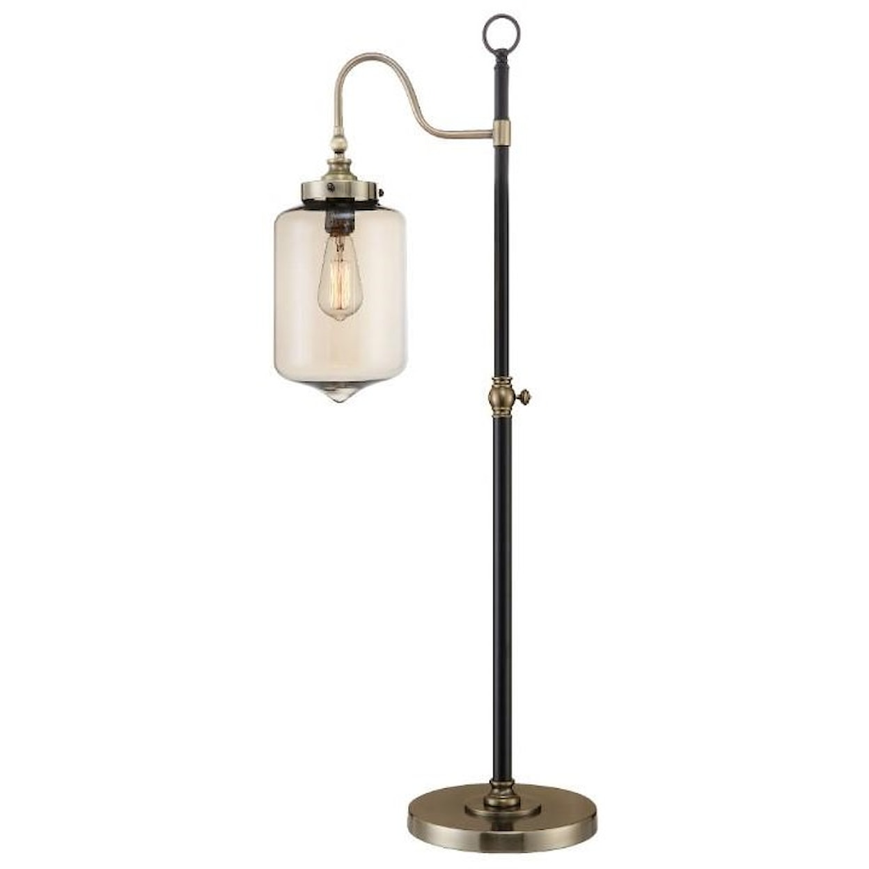 Crestview Collection Lighting Metal Table Lamp w/ Glass Shade