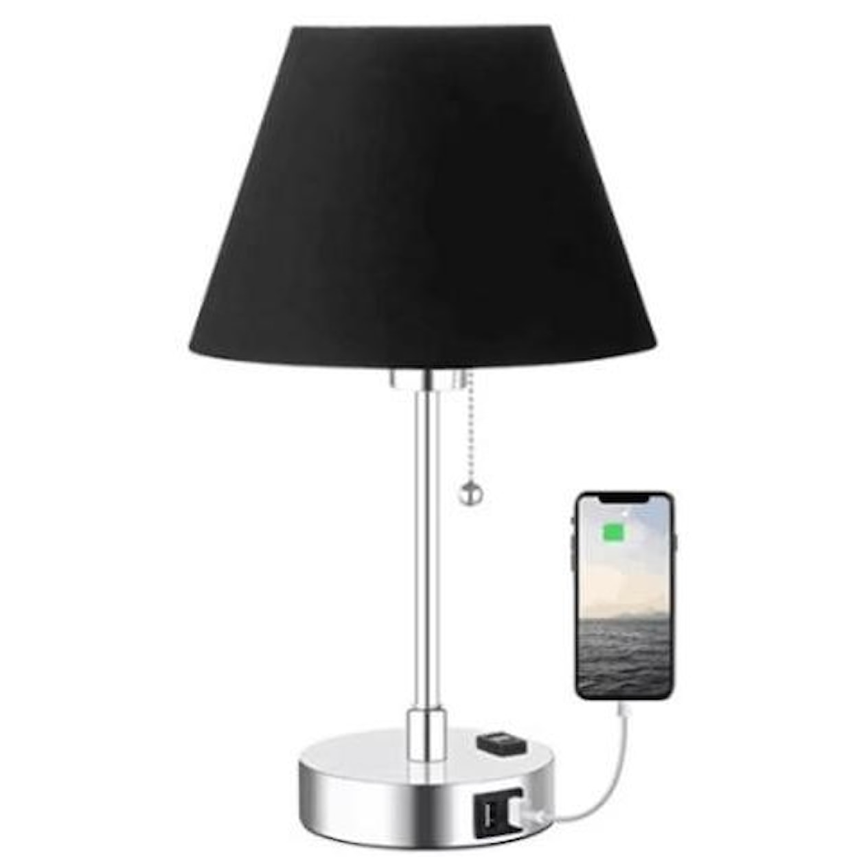Crestview Collection Lighting Metal Lamp with USB Charger