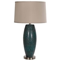Melrose Blue Table Lamp-Ceramic and Metal