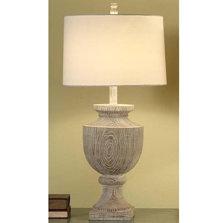 Avalon Carved Wood Table Lamp