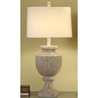 Avalon Carved Wood Table Lamp