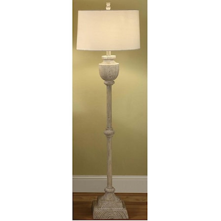 Avalon Carved Wood Floor Lamp