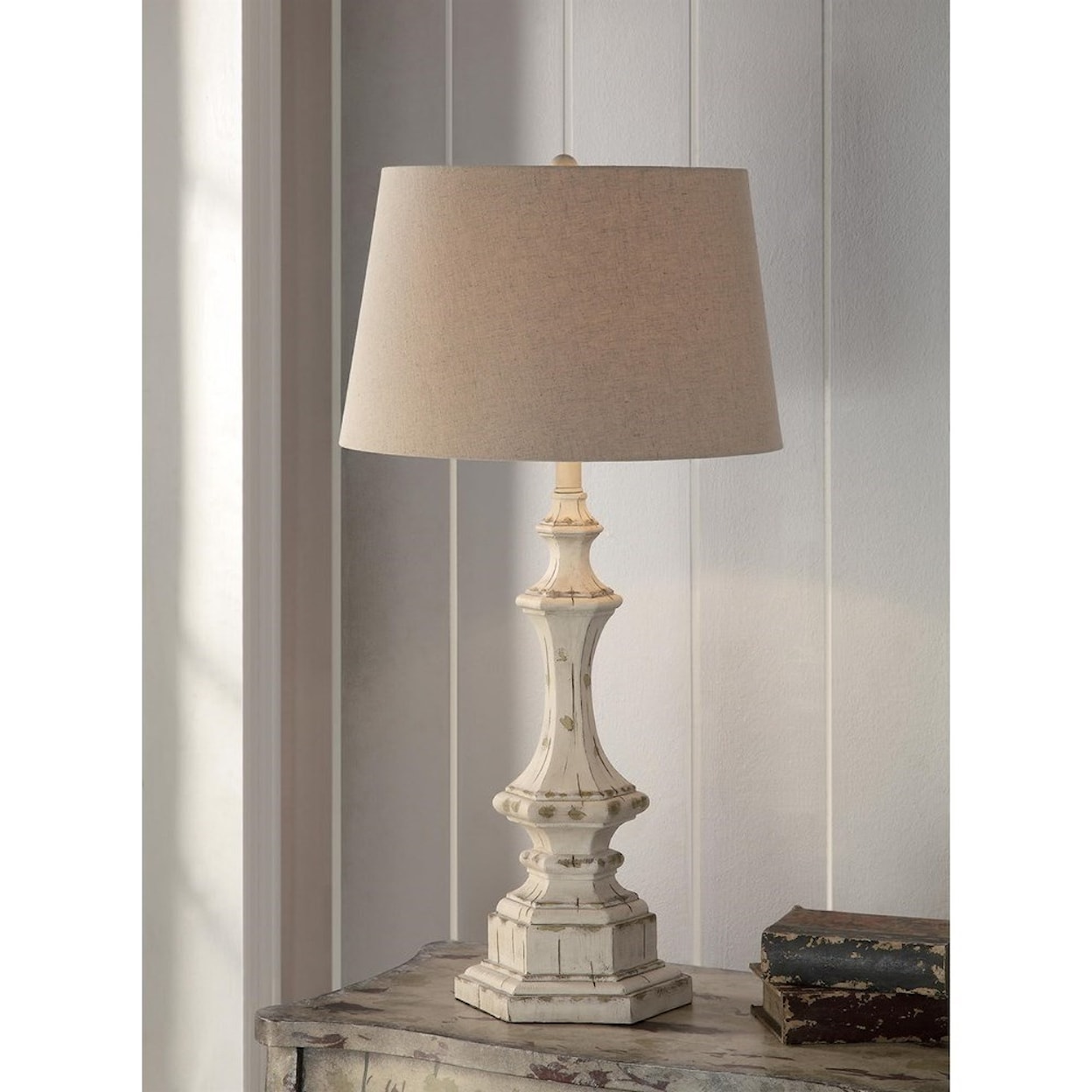 Crestview Collection Lighting Wooden Column Table Lamp 34"Ht