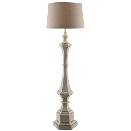 Wooden Column Floor Lamp 61.5"Ht