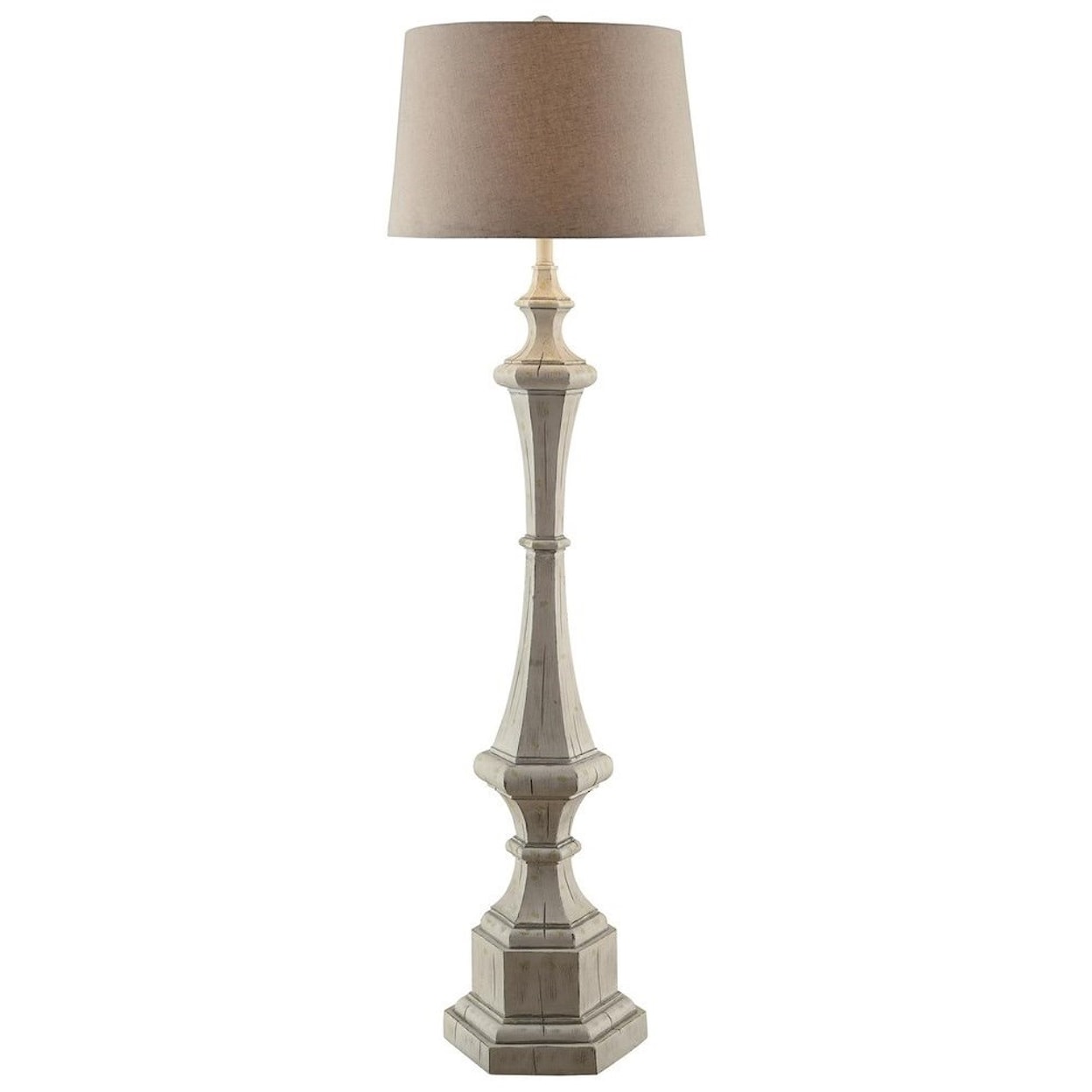 Crestview Collection Lighting Wooden Column Floor Lamp 61.5"Ht