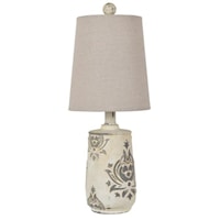 French Damask Accent Lamp