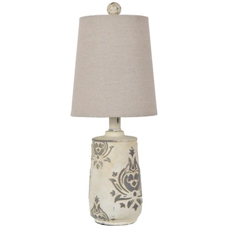 French Damask Accent Lamp