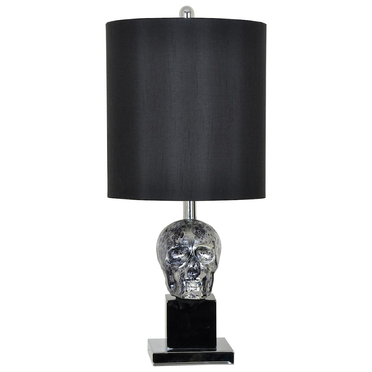 Crestview Collection Lighting Black Skull Table Lamp