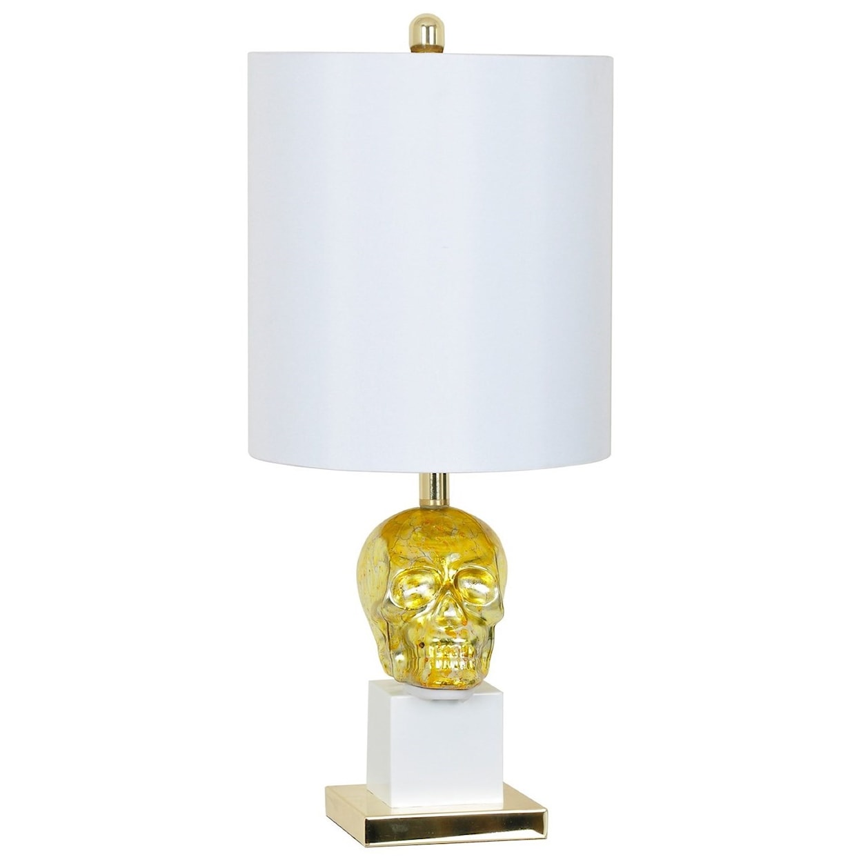 Crestview Collection Lighting Golden Skull Table Lamp