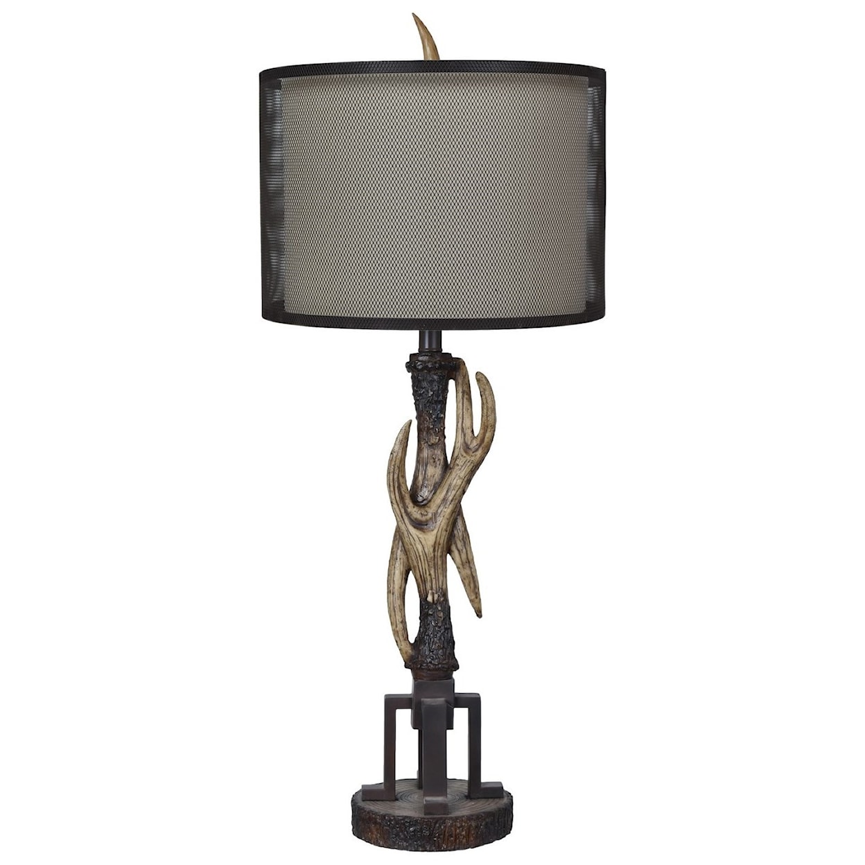 Crestview Collection Lighting Industrial Antler Table Lamp