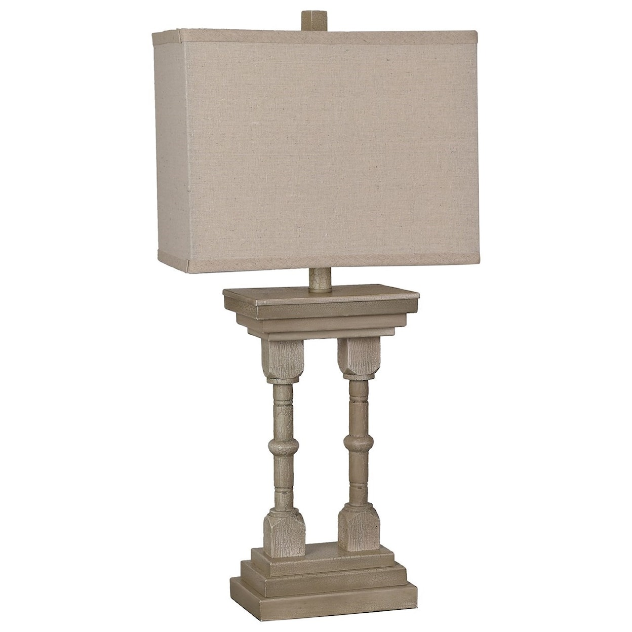Crestview Collection Lighting Wooden Column Table Lamp