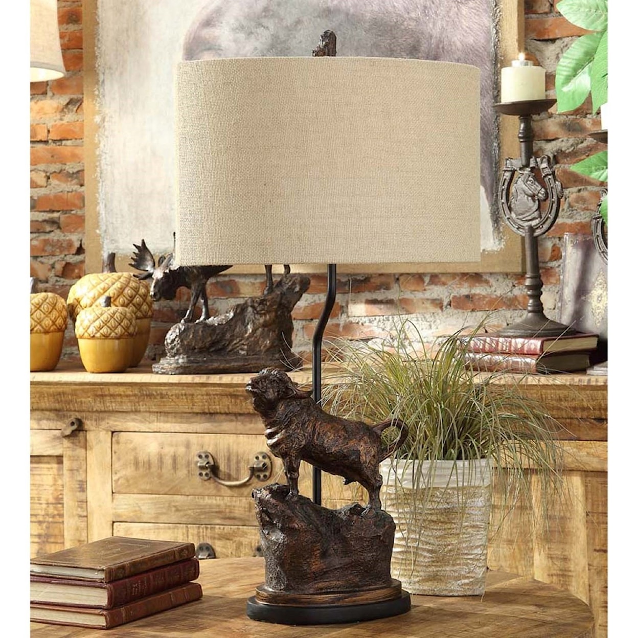 Crestview Collection Lighting Bull Head Table Lamp