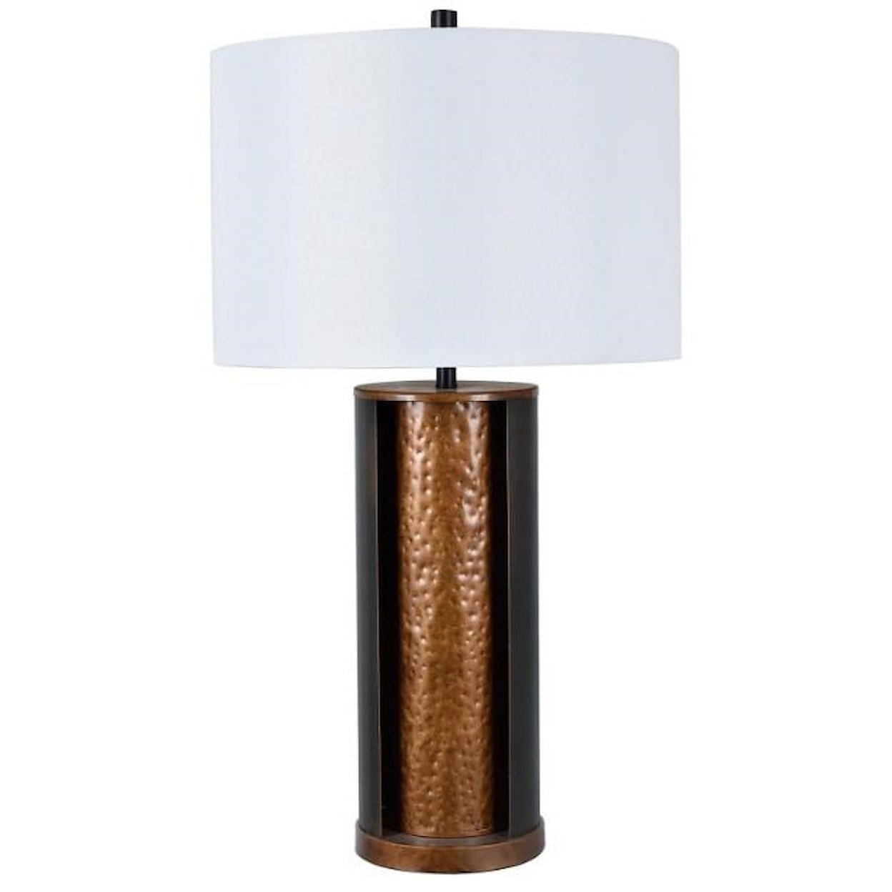 Crestview Collection Lighting Foundry Hammered Table Lamp w/ Night Light