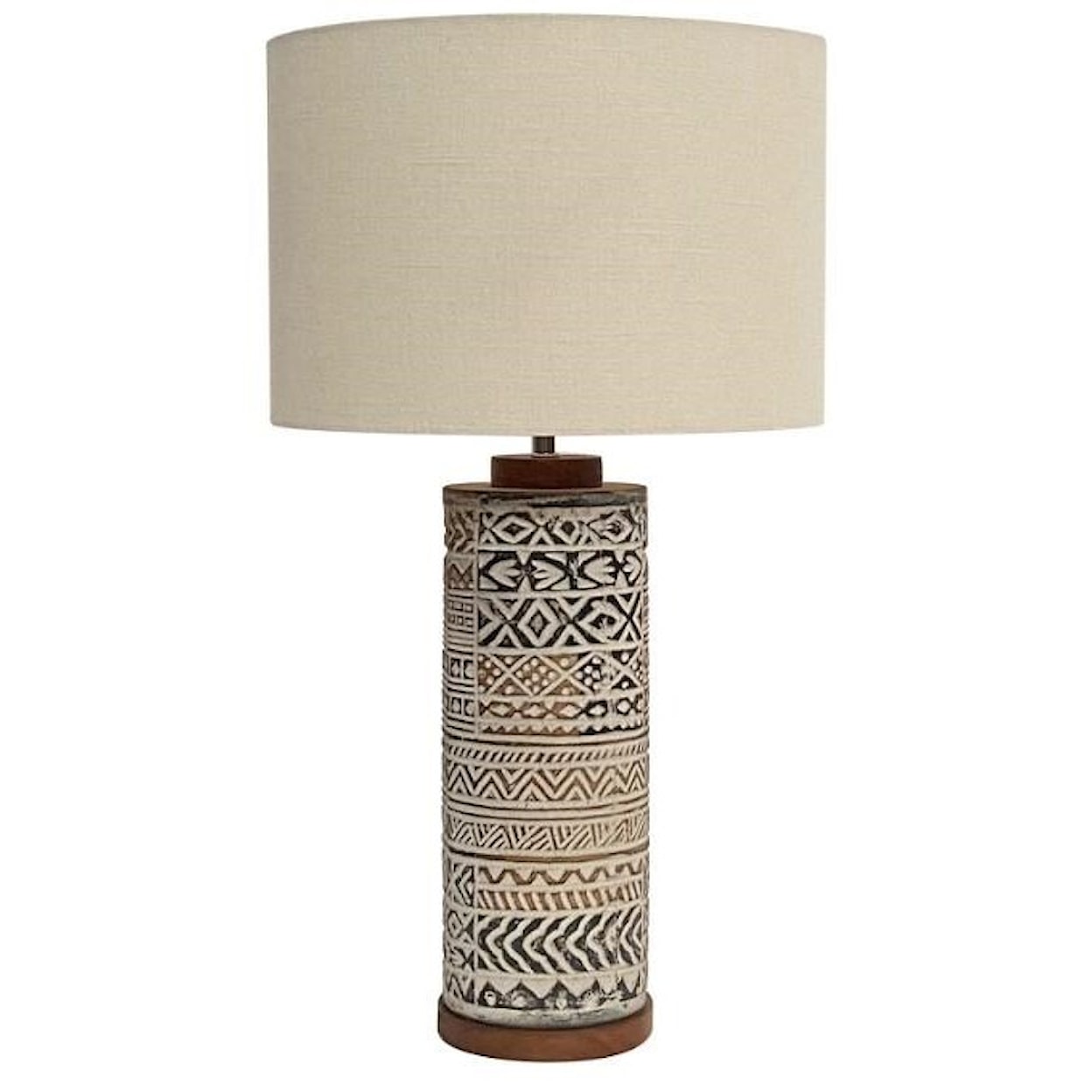Crestview Collection Lighting Taos Carved Table Lamp