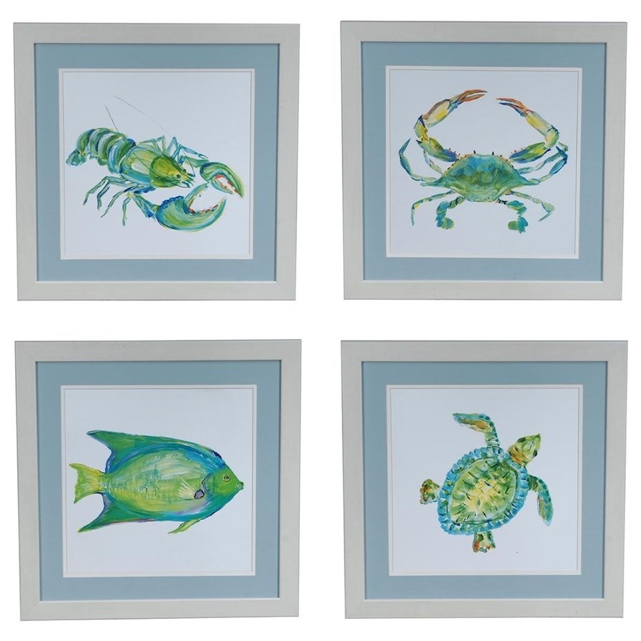 Crestview Collection Prints and Paintings Sealife 1,2,3,4 Set 4