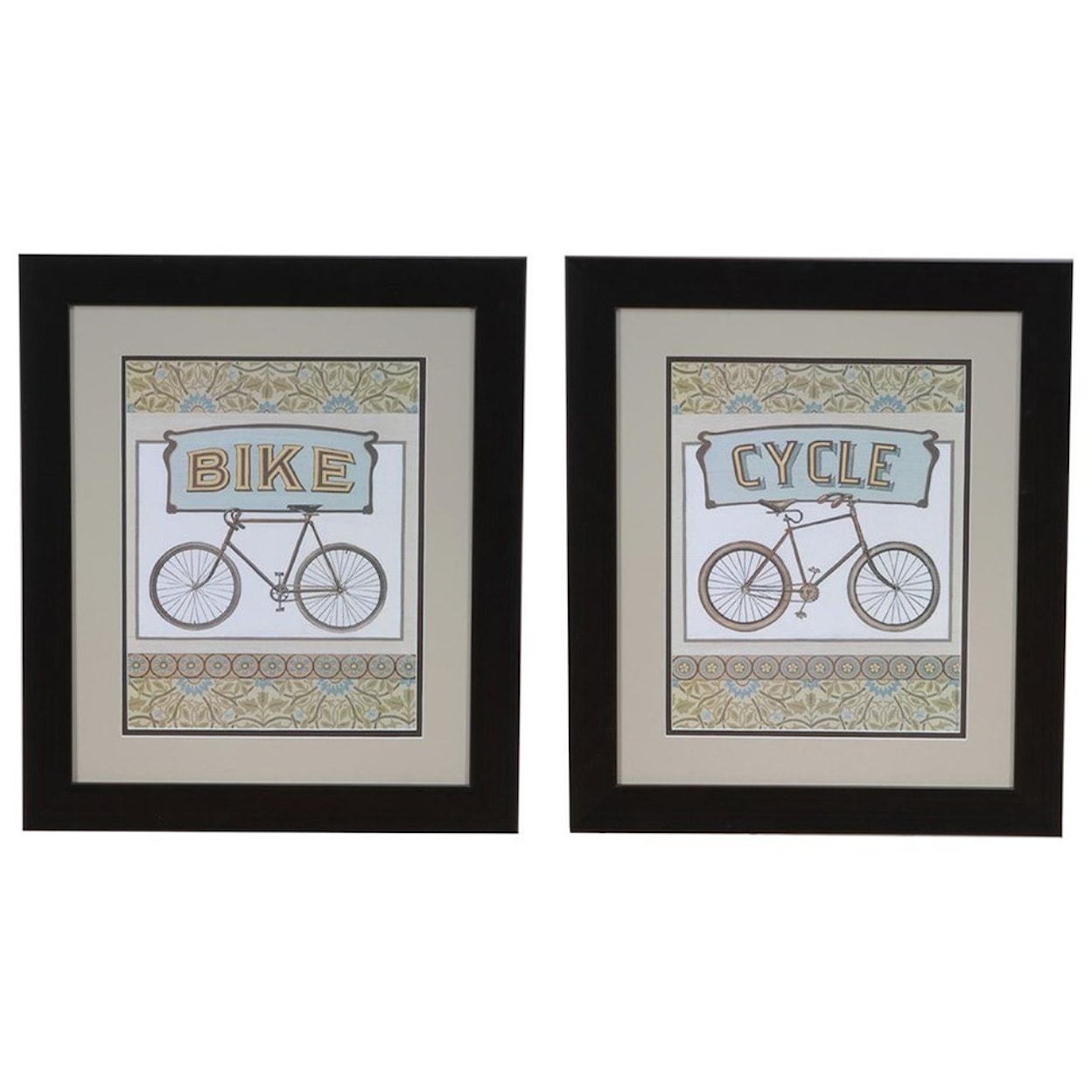 Crestview Collection Prints and Paintings Cycle & Bike Set 2