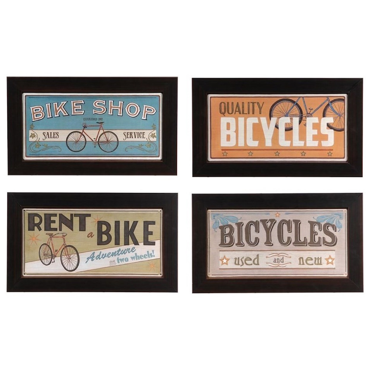 Crestview Collection Prints and Paintings Bike Shop (Set Of Four)