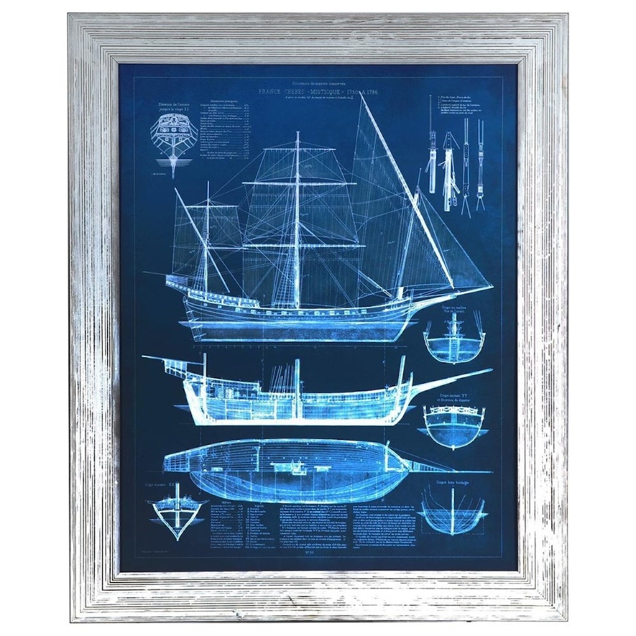 Crestview Collection Prints and Paintings Antique Ship Blueprints 1