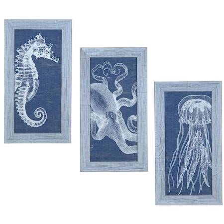 Denim Wash Jelly Fish (Set Of 3)