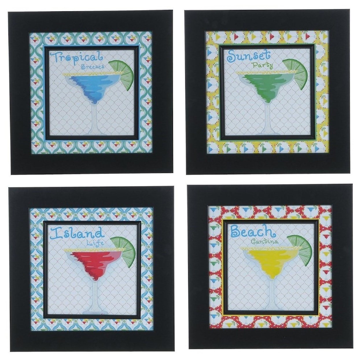 Crestview Collection Prints and Paintings Margarita 1,2,3, &4 (Set 4)