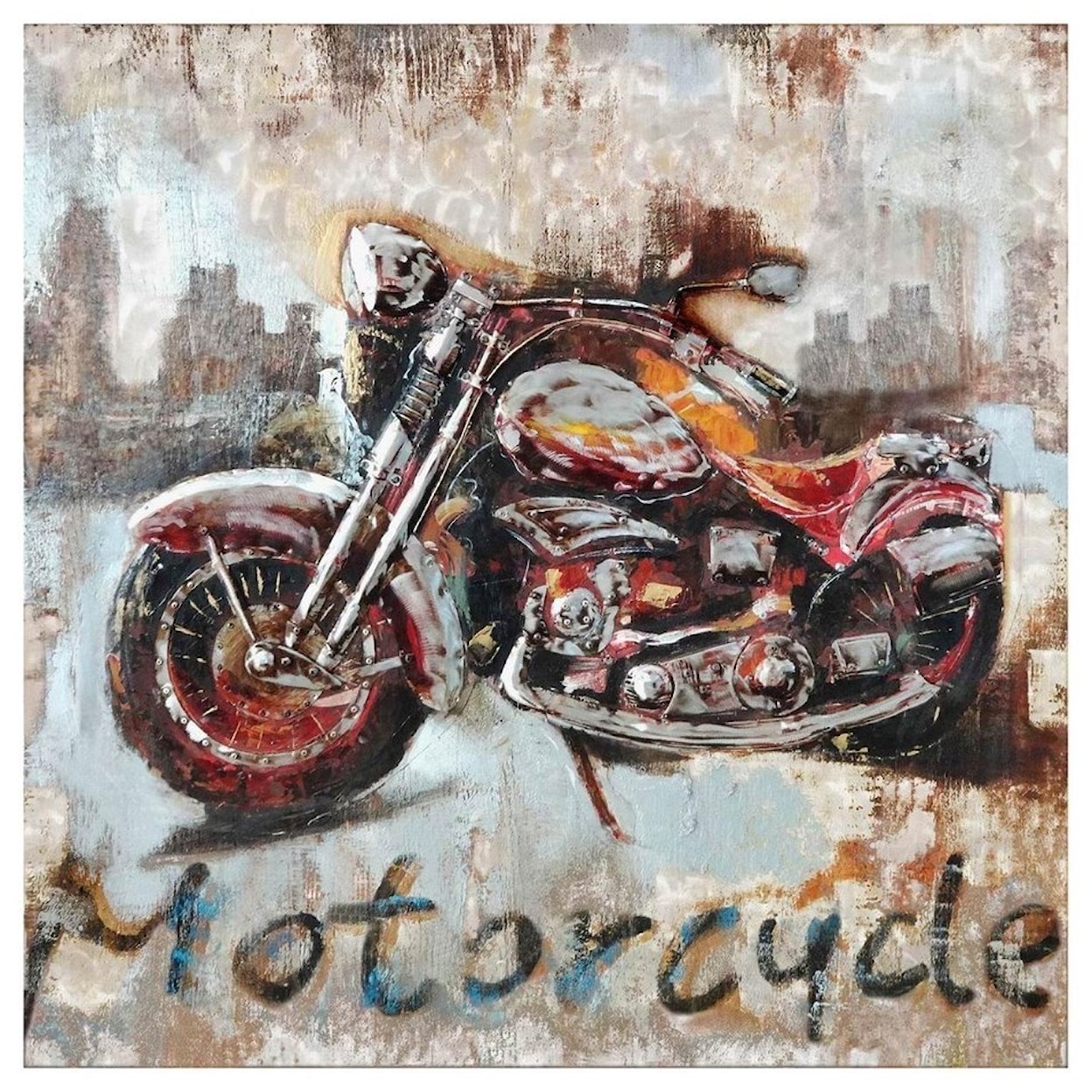 Crestview Collection Prints and Paintings Motorcycle Metal