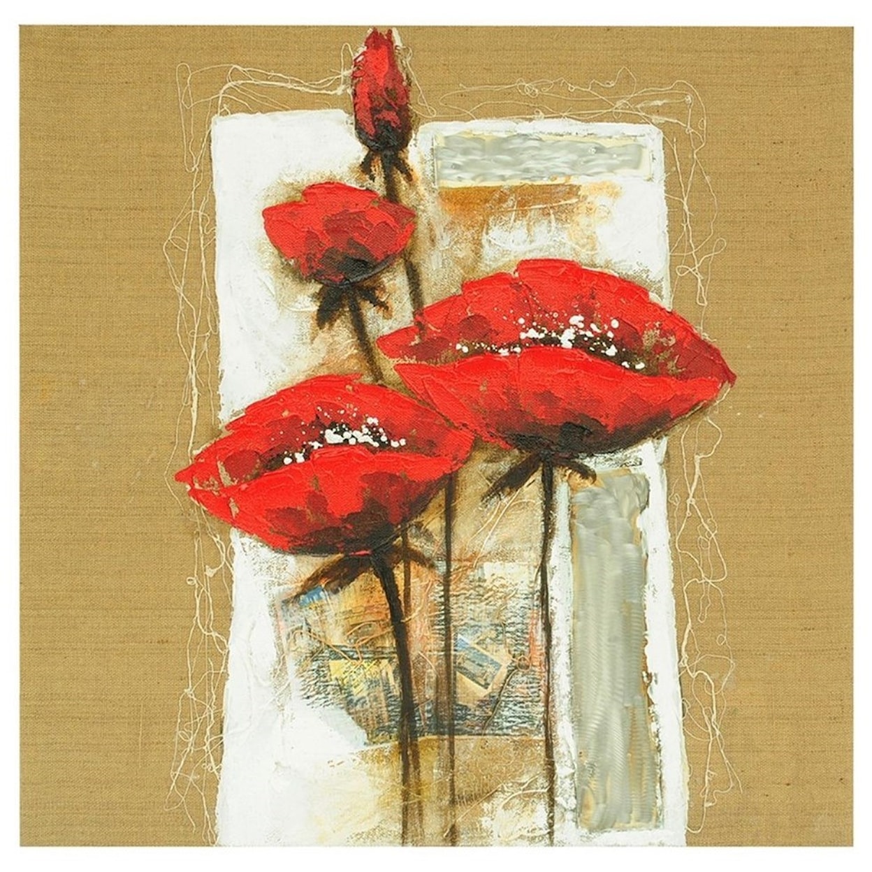 Crestview Collection Prints and Paintings Burlap Floral 1