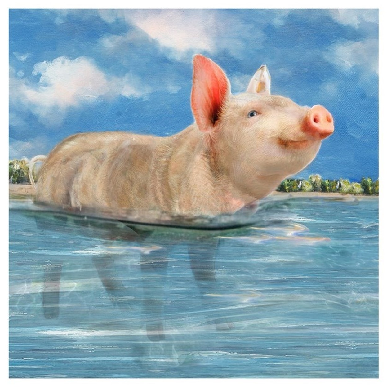 Crestview Collection Prints and Paintings Pig In Paradise