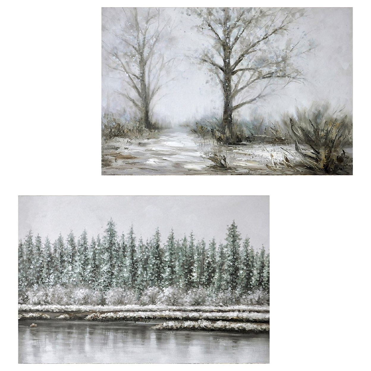 Crestview Collection Prints and Paintings Set of 2 Canvas Paintings